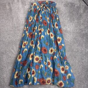 Vintage ANII Women's Small 100% Cotton Sunflower Skirt Hippy Boho Spring